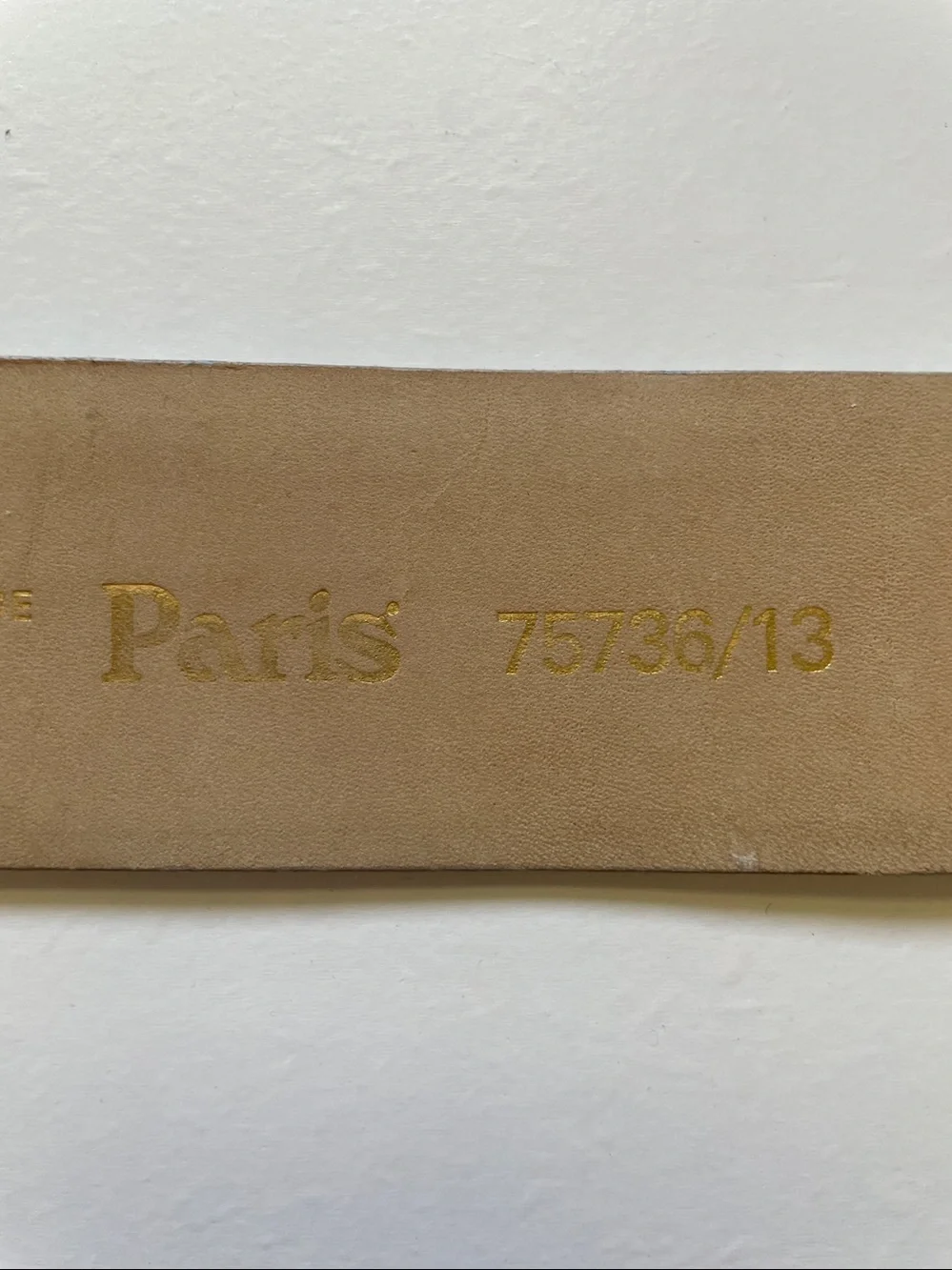 Y2K White Leather Skinny Belt Gold Buckle Size 34 Vintage Paris Adjustable Retro